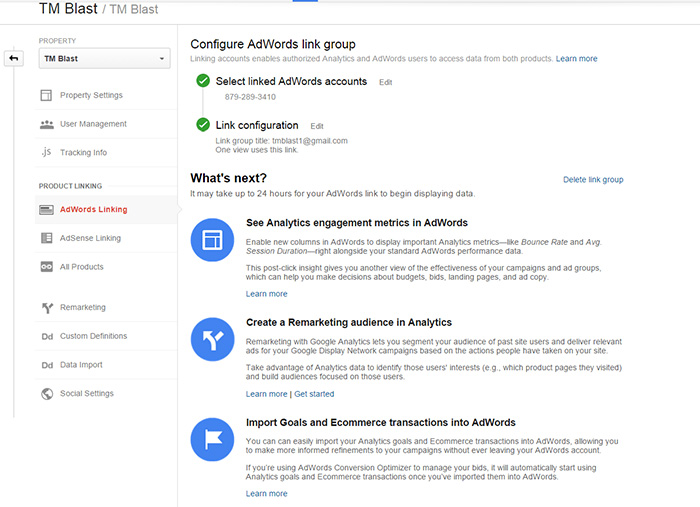 Syncing google analytics step4