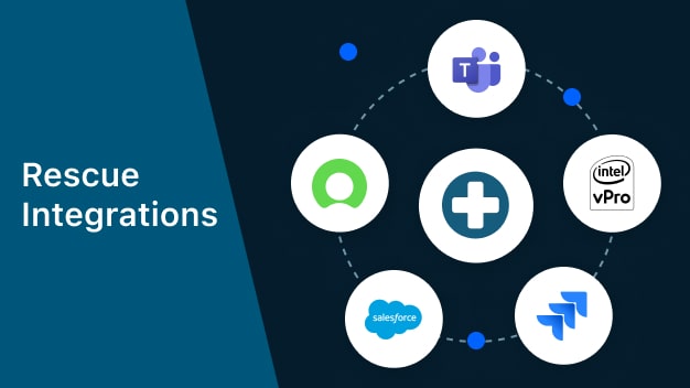 LogMeIn Rescue s'intègre à MS Teams, VPro, JIRA, Salesforce et ServiceNow Live Lens pour rendre les flux de travail d'assistance fluides.