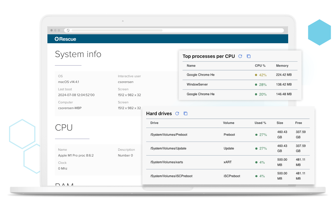 Easily view system details with Rescue.