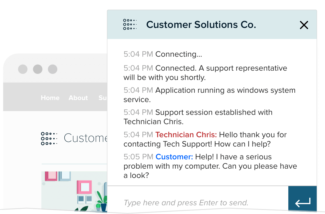 A custom chat window with your branding.